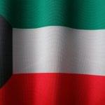 A detailed close-up of Kuwait's national flag with vibrant colors and gentle waves, symbolizing patriotism.